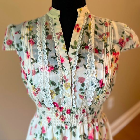 Fairycore button up mock neck blouse - Picture 2 of 4